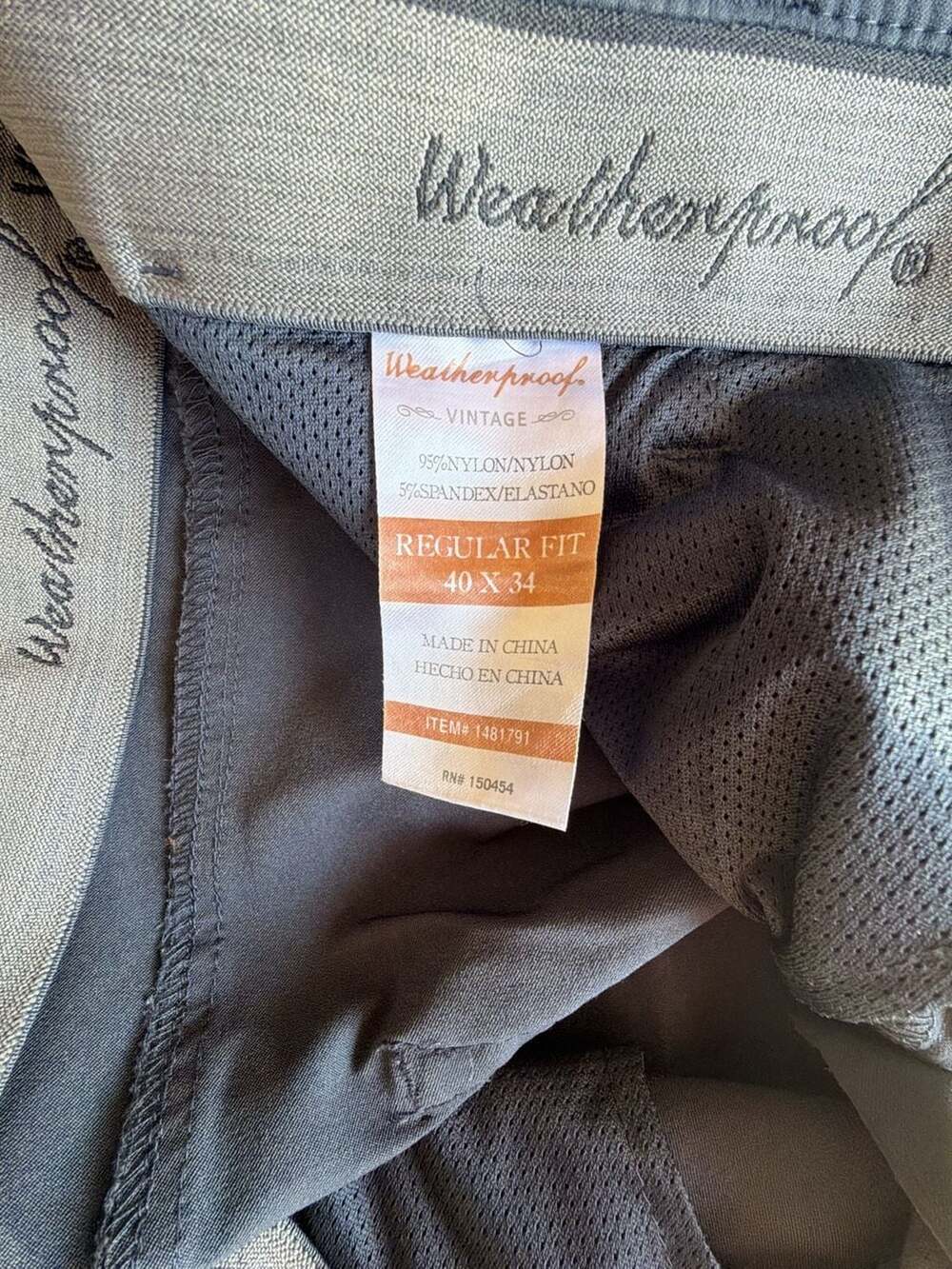 Weatherproof Vintage Regular Fit Pants 40x34
